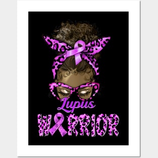 Lupus Warrior Afro Black African Messy Bun Leopard Posters and Art